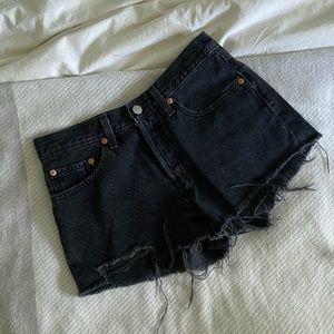 Levi's black jean shorts